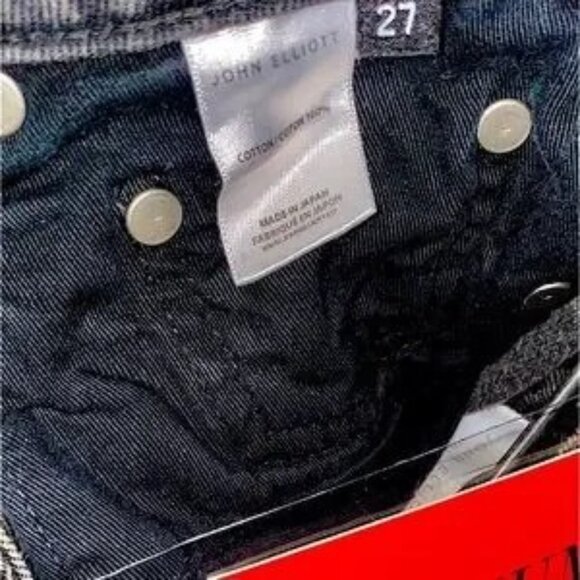 NWT John Elliott Japanese Selvedge Denim Charlotte Distressed Slim Jean BLACK - Picture 8 of 16